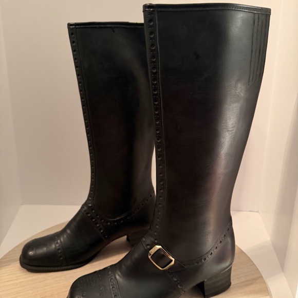 Vintage Stormgards Converse Women’s Rubber Riding Boots Black Waterproof Size 7 - Picture 3 of 8